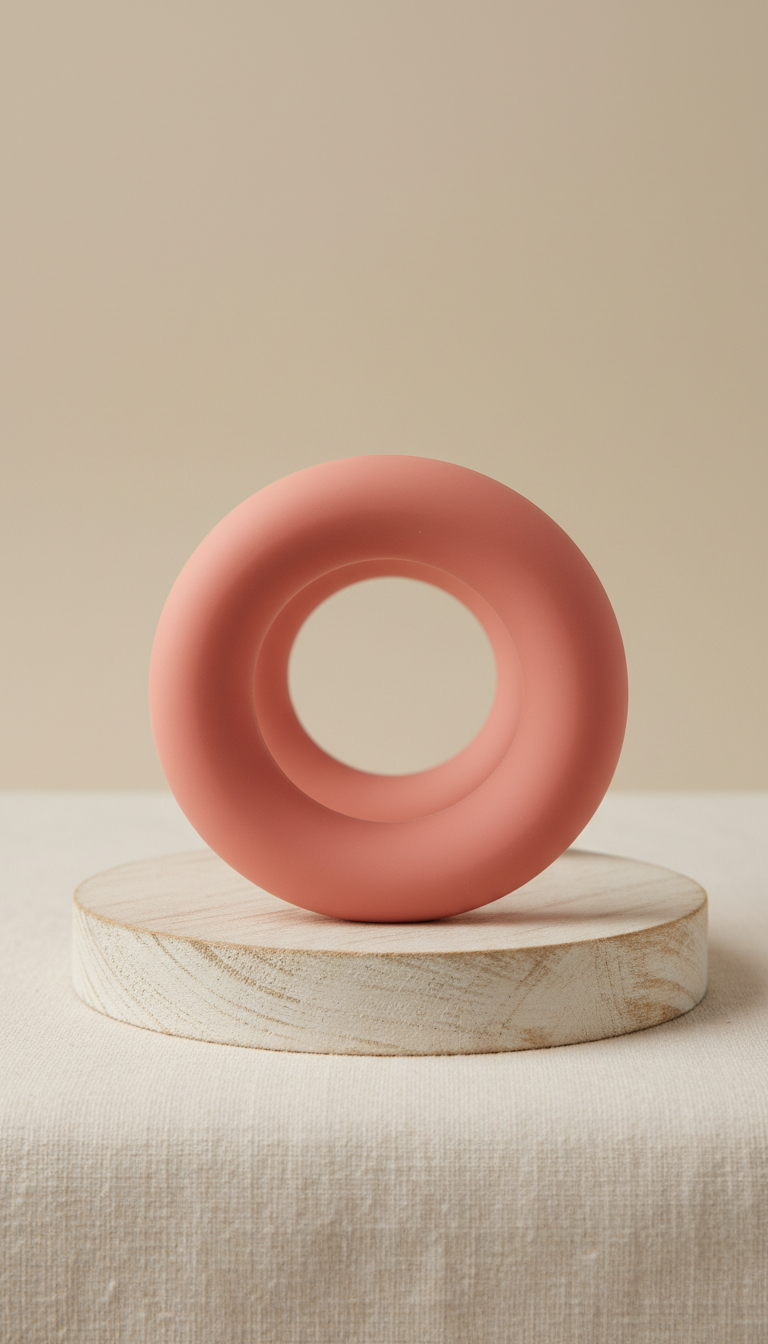 Blush Coral Silicone Teether Ring